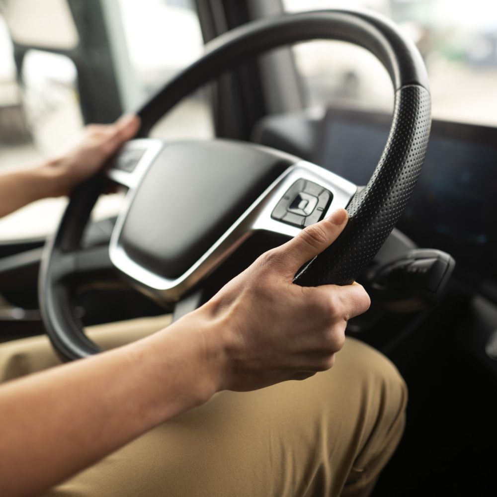 side-view-woman-working-as-driver side-view-woman-working-as-driver