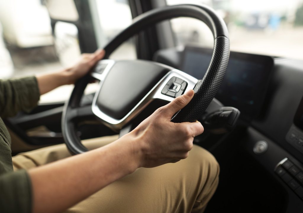 side-view-woman-working-as-driver side-view-woman-working-as-driver