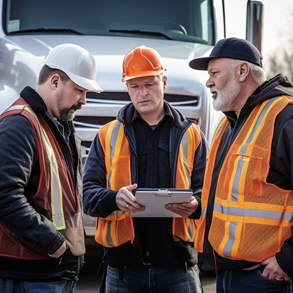 truck-driver-walking-with-holding-clipboard-checking-safety-around-semi-truck truck-driver-walking-with-holding-clipboard-checking-safety-around-semi-truck