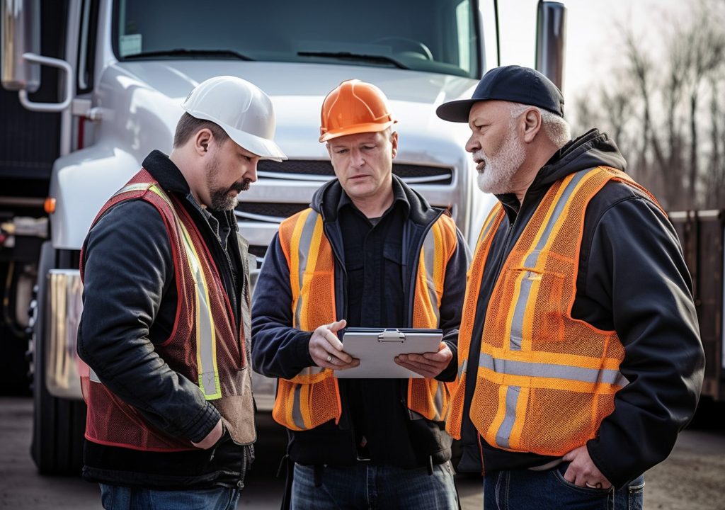 truck-driver-walking-with-holding-clipboard-checking-safety-around-semi-truck truck-driver-walking-with-holding-clipboard-checking-safety-around-semi-truck